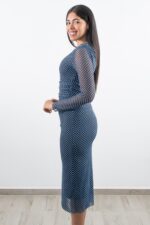 Vestido negro sin mangas y falda con tablas – vista lateral izquierda