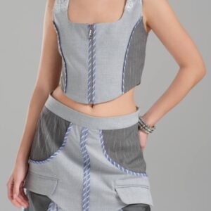CROP TOP GRIS